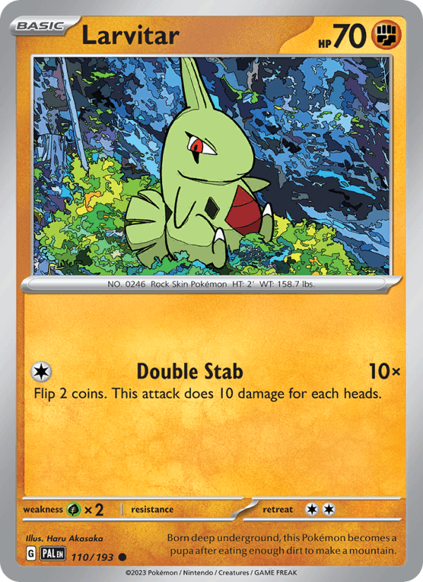 Larvitar 110/193 Paldea Evolved English Pokémon card