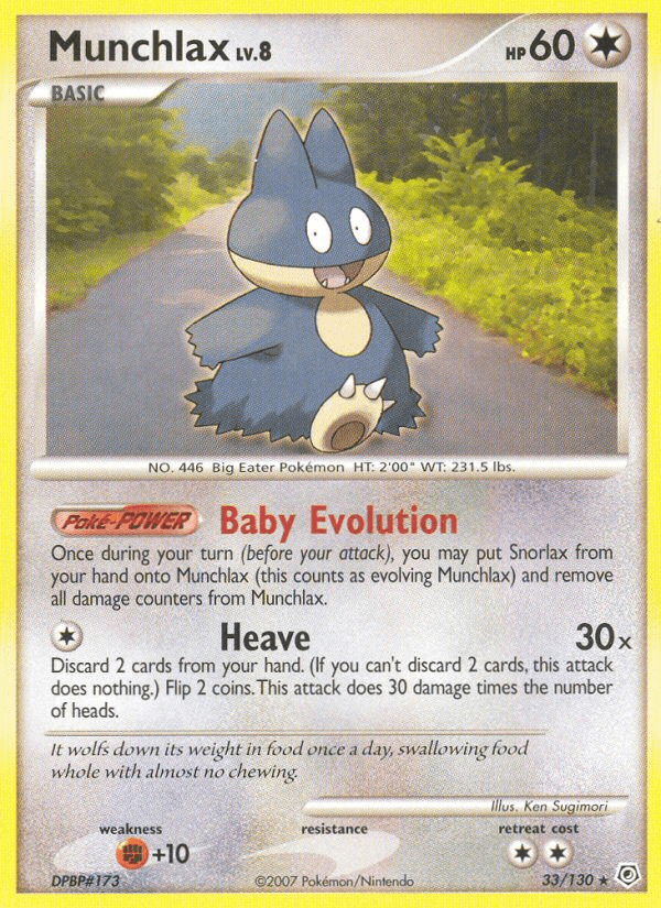 Munchlax 33/130 Diamond & Pearl English Pokémon card