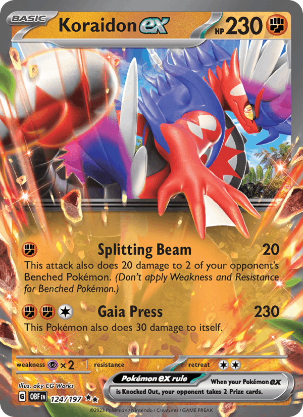 Koraidon ex 124/197 Obsidian Flames English Pokémon card