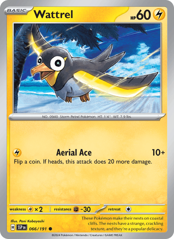 Wattrel 66/191 Surging Sparks English Pokémon card