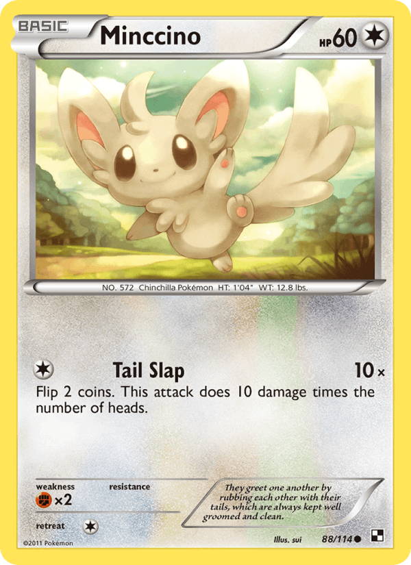 Minccino 88/114 Black & White English Pokémon card