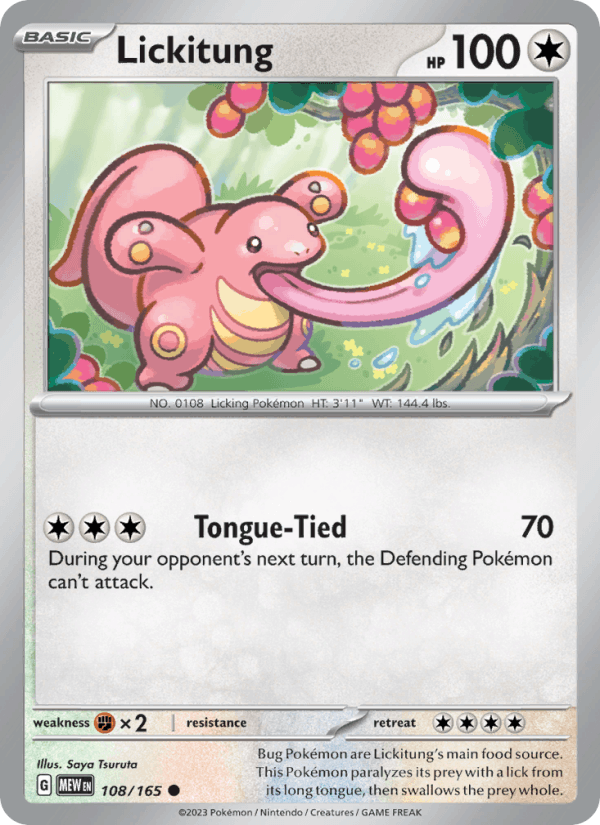 Lickitung 108/165 151 English Pokémon card