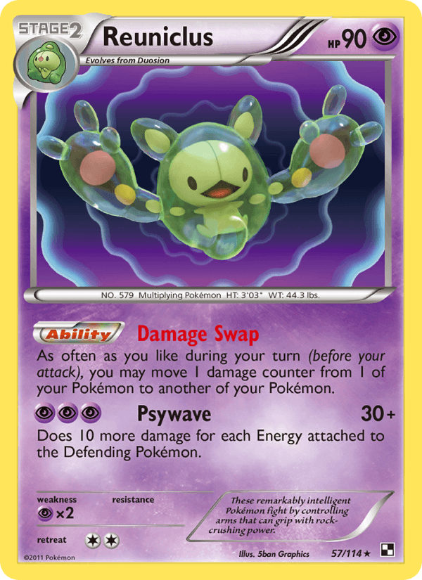 Reuniclus 57/114 Black & White English Pokémon card