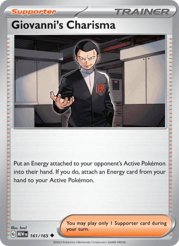 Giovanni's Charisma 161/165 151 English Pokémon card