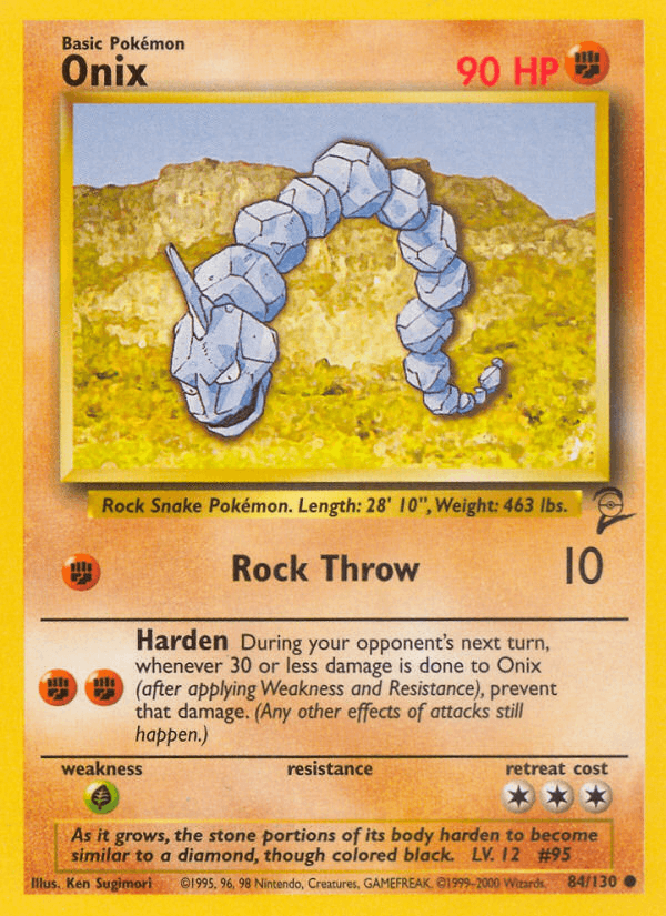 Onix 84/130 Base Set 2 English Pokémon card