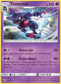 Toxicroak 55/147 Burning Shadows English Pokémon card
