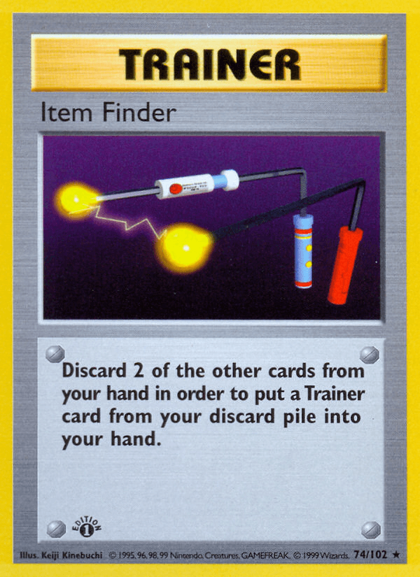 Item Finder 74/102 Base Set English Pokémon card