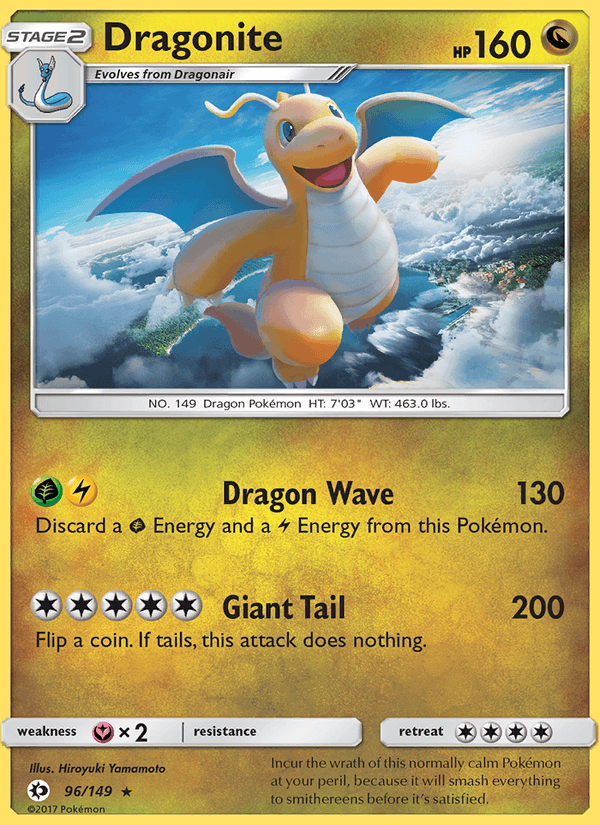 Dragonite 96/149 Sun & Moon Base Set English Pokémon card