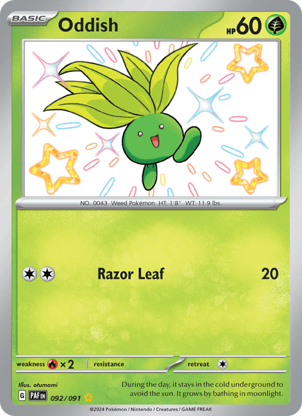 Oddish 92/91 Paldean Fates English Pokémon card