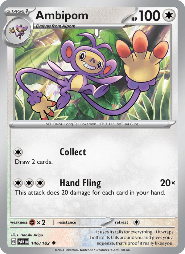 Ambipom 146/182 Paradox Rift English Pokémon card