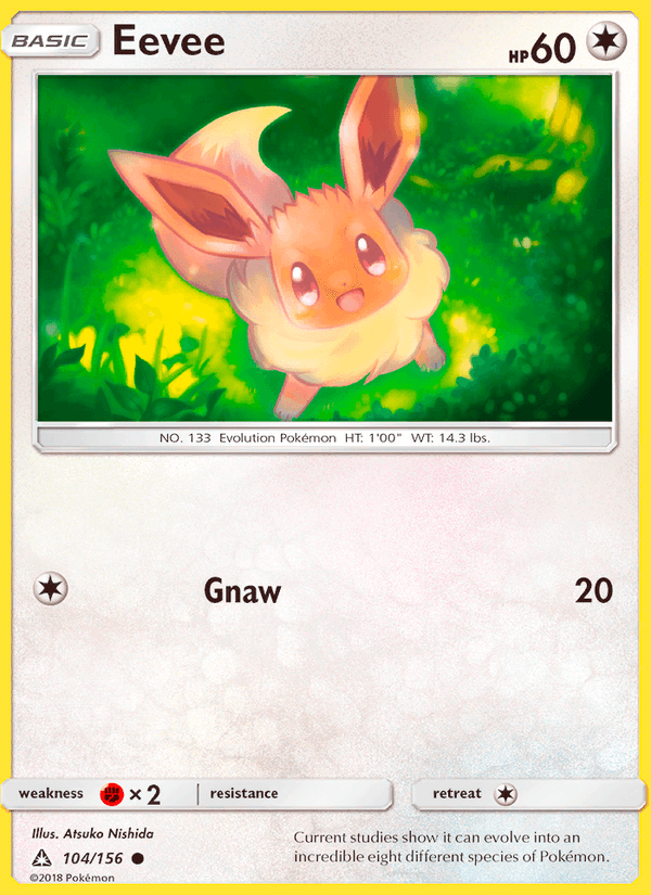 Eevee 104/156 Ultra Prism English Pokémon card