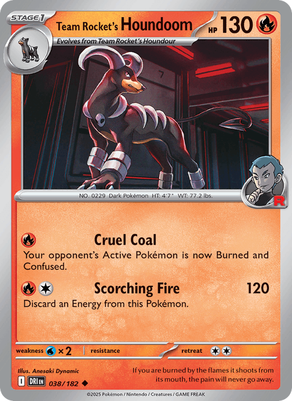 Team Rocket's Houndoom 38/182 Destined Rivals English Pokémon card