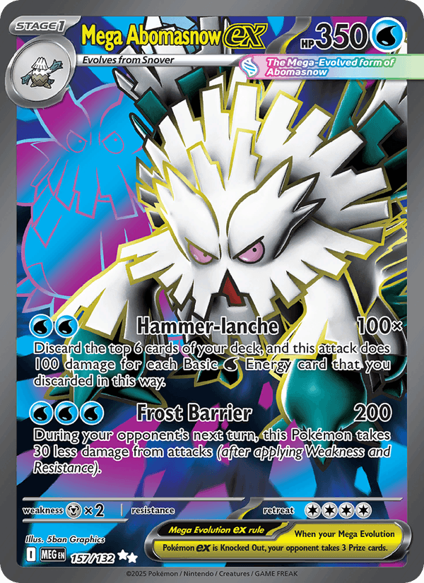 Mega Abomasnow ex 157/132 Mega Evolution English Pokémon card