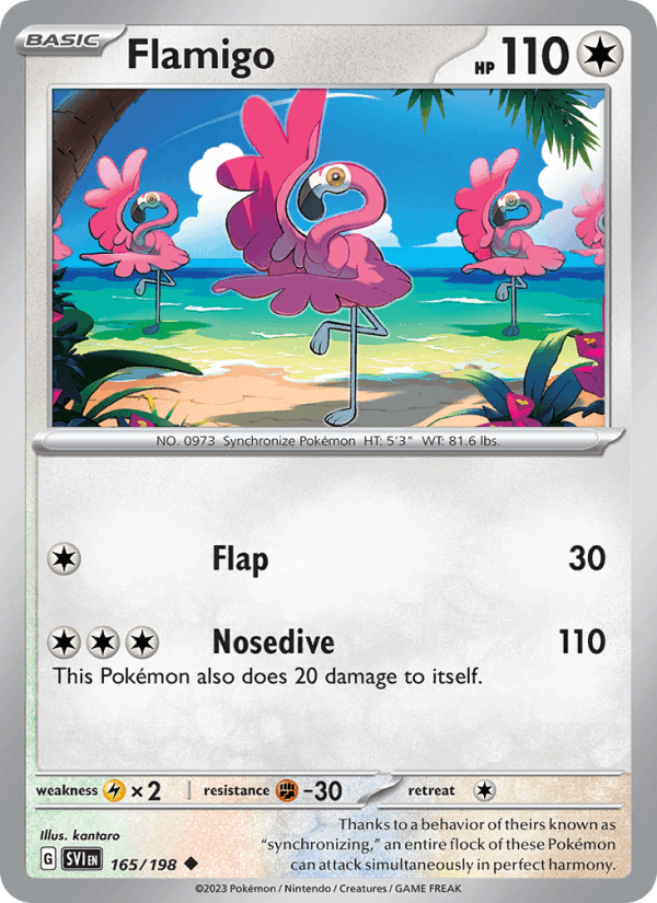 Flamigo 165/198 Scarlet & Violet English Pokémon card