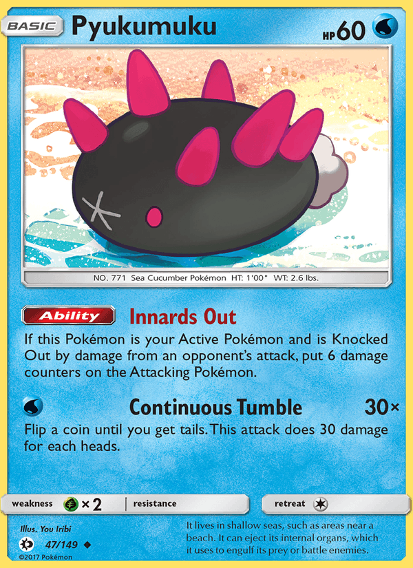 Pyukumuku 47/149 Sun & Moon Base Set English Pokémon card