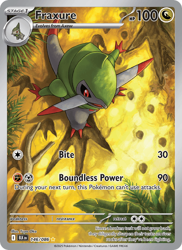 Fraxure 146/86 Black Bolt English Pokémon card
