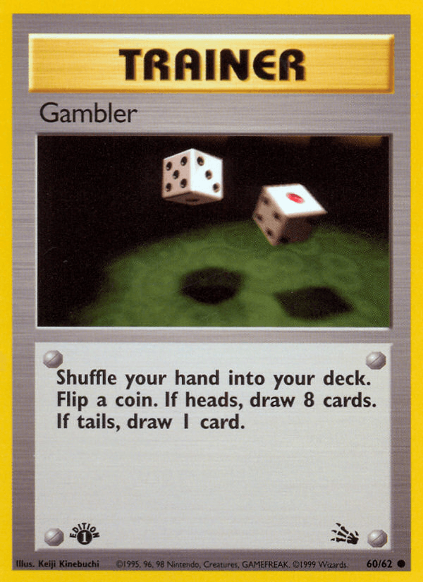 Gambler 60/62 Fossil English Pokémon card