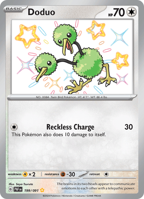 Doduo 199/91 Paldean Fates English Pokémon card