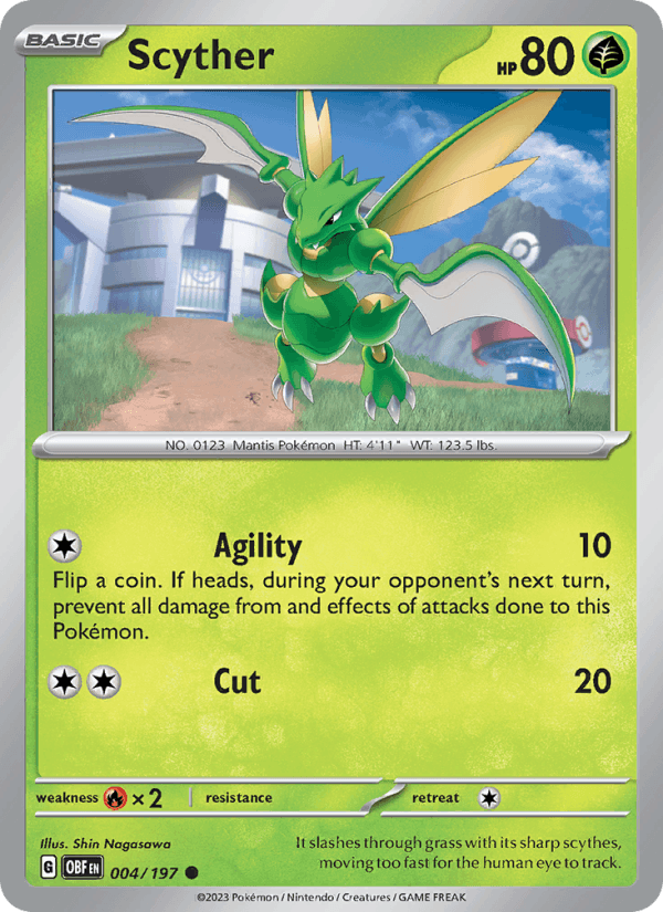Scyther 4/197 Obsidian Flames English Pokémon card