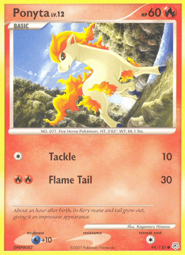 Ponyta 94/130 Diamond & Pearl English Pokémon card