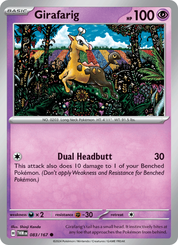 Girafarig 83/167 Twilight Masquerade English Pokémon card