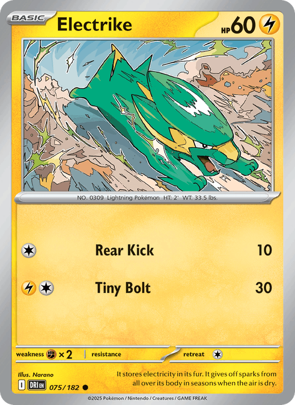 Electrike 75/182 Destined Rivals English Pokémon card