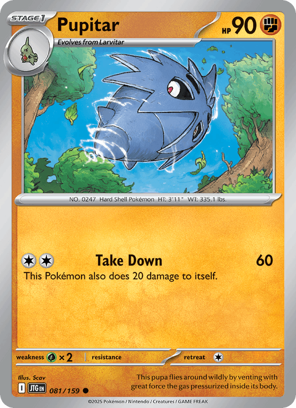 Pupitar 81/159 Journey Together English Pokémon card