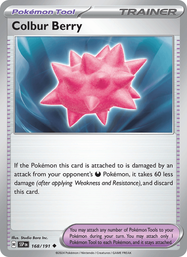 Colbur Berry 168/191 Surging Sparks English Pokémon card