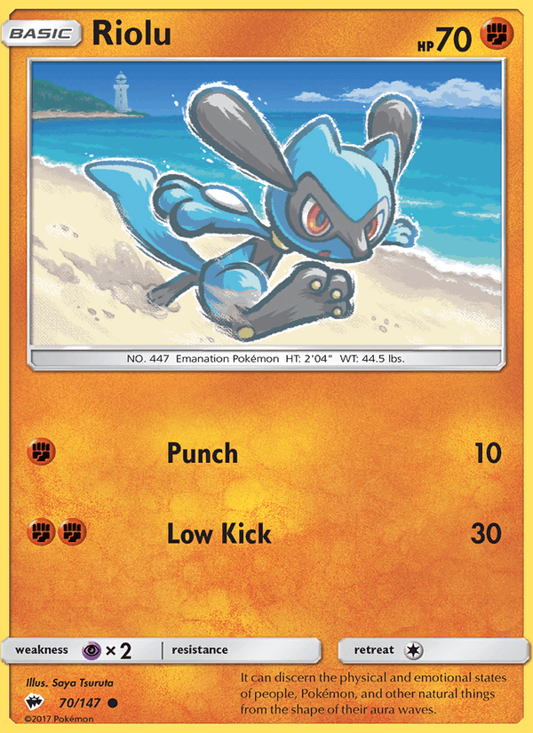 Riolu 70/147 Burning Shadows English Pokémon card