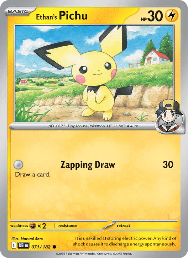 Ethan's Pichu 71/182 Destined Rivals English Pokémon card