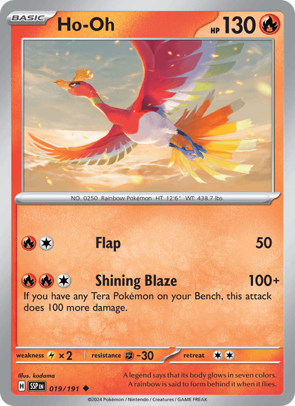 Ho-Oh 19/191 Surging Sparks English Pokémon card
