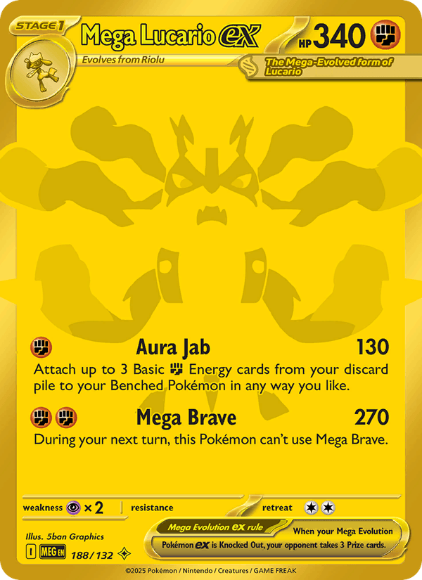 Mega Lucario ex 188/132 Mega Evolution English Pokémon card