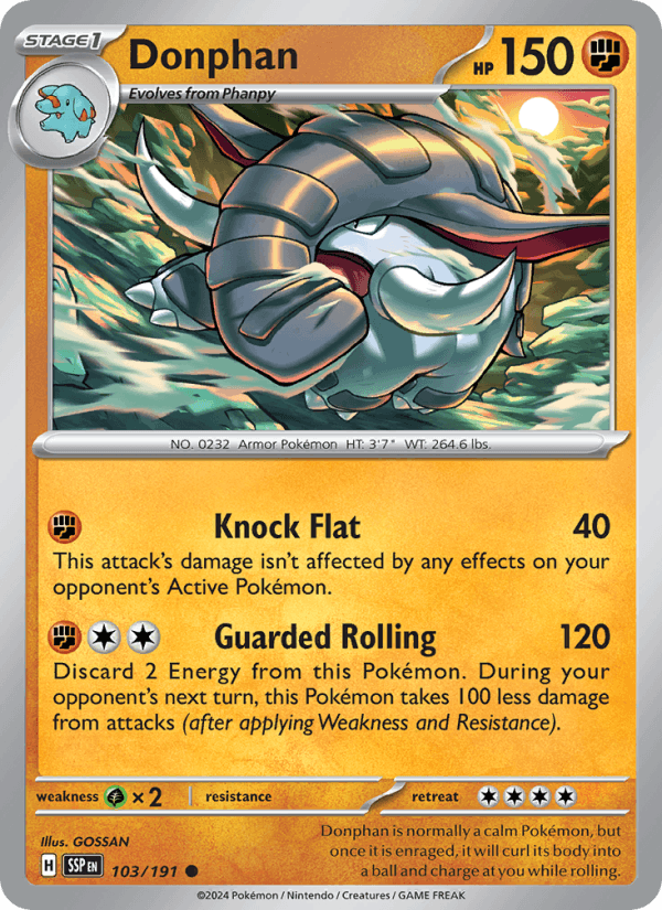 Donphan 103/191 Surging Sparks English Pokémon card