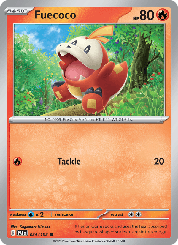 Fuecoco 34/193 Paldea Evolved English Pokémon card