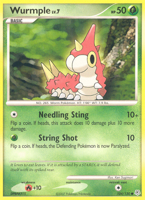 Wurmple 104/130 Diamond & Pearl English Pokémon card
