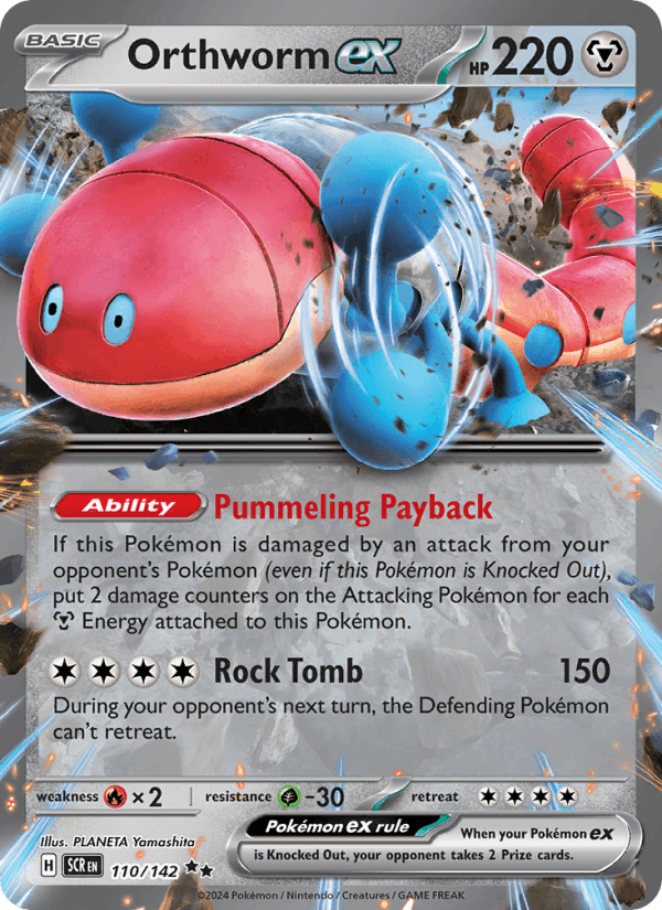 Orthworm ex 110/142 Stellar Crown English Pokémon card
