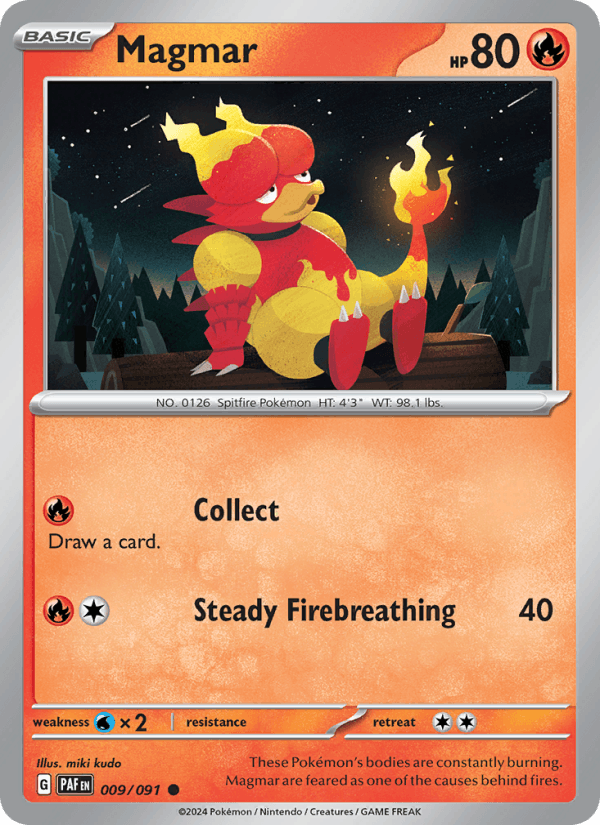 Magmar 9/91 Paldean Fates English Pokémon card