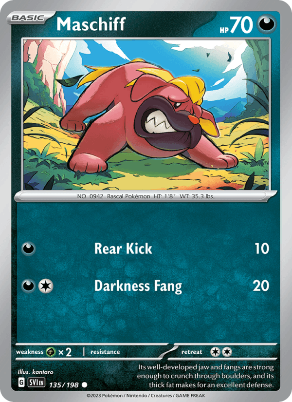 Maschiff 135/198 Scarlet & Violet English Pokémon card