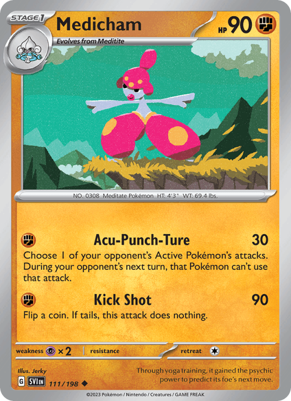 Medicham 111/198 Scarlet & Violet English Pokémon card