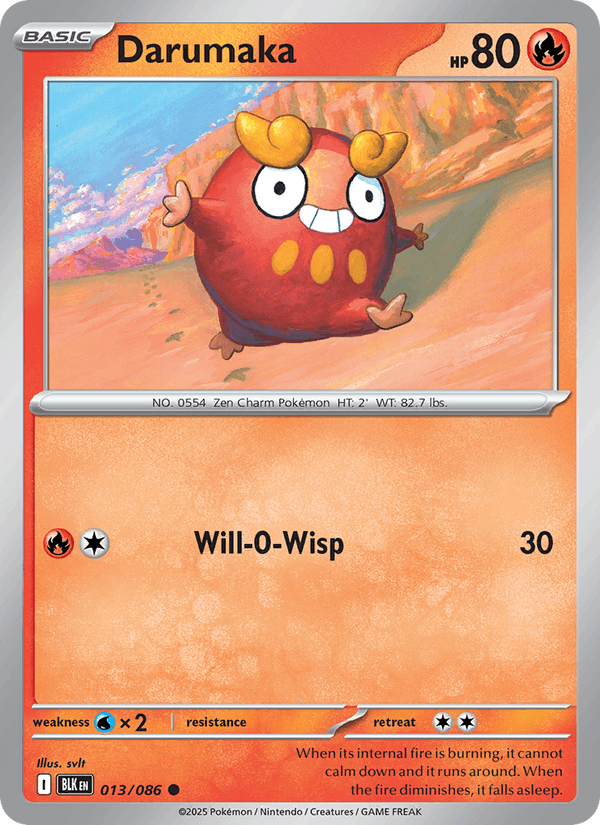 Darumaka 13/86 Black Bolt English Pokémon card
