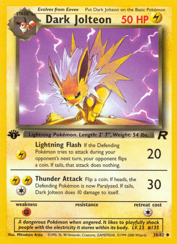 Dark Jolteon 38/82 Team Rocket English Pokémon card