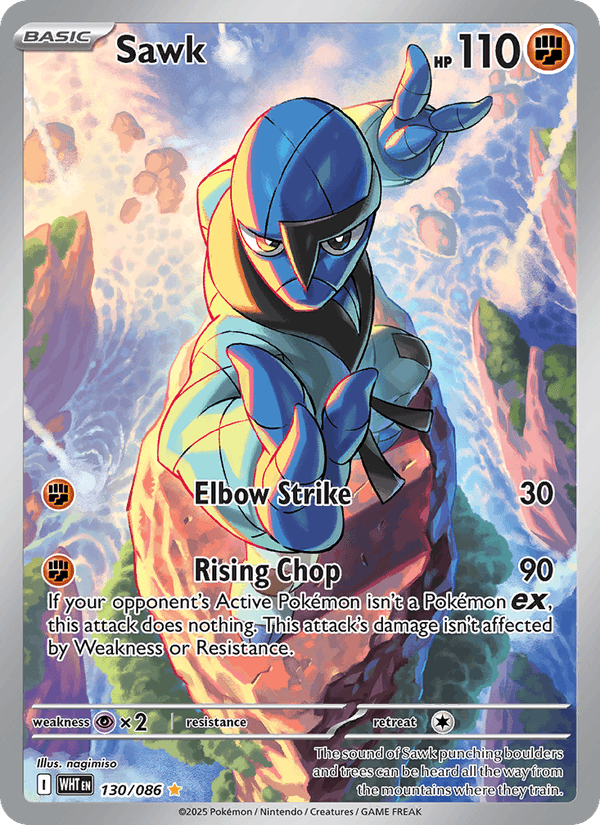 Sawk 130/86 White Flare English Pokémon card
