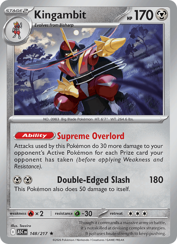 Kingambit 148/217 Ascended Heroes English Pokémon card