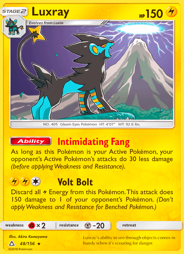 Luxray 48/156 Ultra Prism English Pokémon card