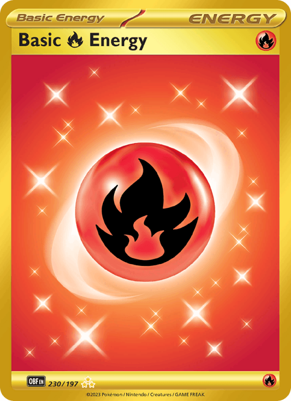 Basic Fire Energy 230/197 Obsidian Flames English Pokémon card