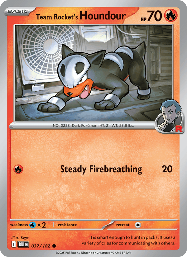 Team Rocket's Houndour 37/182 Destined Rivals English Pokémon card