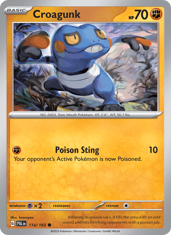 Croagunk 114/193 Paldea Evolved English Pokémon card