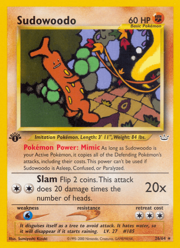 Sudowoodo 26 Neo Revelation English Pokemon card