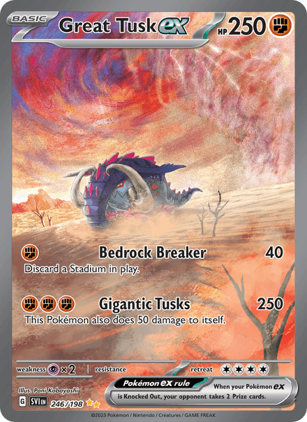 Great Tusk ex 246/198 Scarlet & Violet English Pokémon card