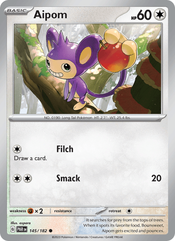Aipom 145/182 Paradox Rift English Pokémon card